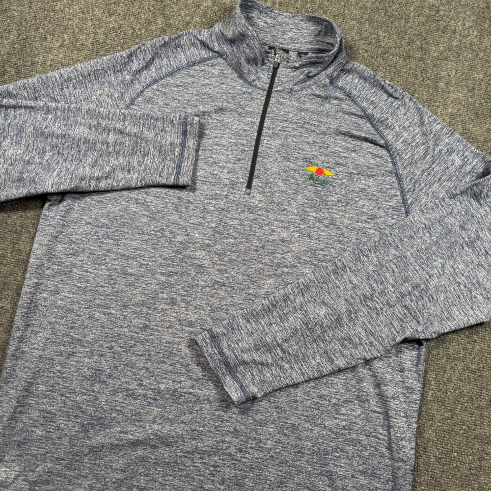 Dunning Golf Quarter Zip Pullover Mens Size L Blue Heathered Baltusrol Logo